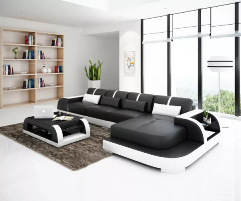 Design Eckcouch Ledergarnitur Sofa Polstersofaën Couchen Sofas Ledercouch Wunnzëmmer