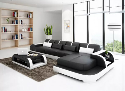 Design Eckcouch Ledergarnitur Sofa Polstersofaën Couchen Sofas Ledercouch Wunnzëmmer