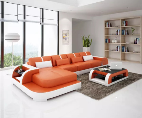 Design Eckcouch Ledergarnitur Sofa Polstersofaën Couchen Sofas Ledercouch Wunnzëmmer