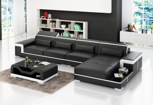 Design Eckcouch Ledergarnitur Wunnzëmmer Ledercouch Sofa Polster Couchen Sofas