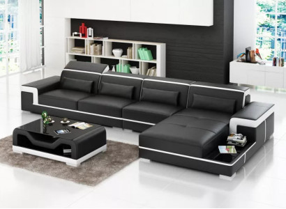 Design Eckcouch Ledergarnitur Wunnzëmmer Ledercouch Sofa Polster Couchen Sofas