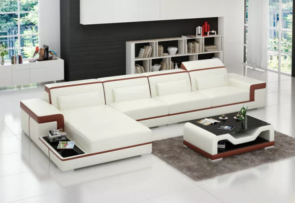 Design Eckcouch Ledergarnitur Wunnzëmmer Ledercouch Sofa Polster Couchen Sofas