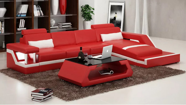 Eckcouch Polstersofa Ledersofa Eckcouch L-Form Modern Sofa Wunnlandschaft