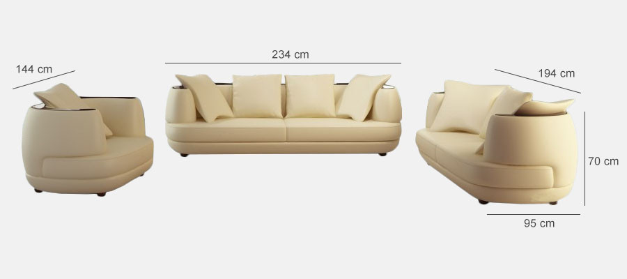 Ledercouch Sofagarnitur 3+2+1 Couch Sëtz Polstersofa Garnitur Set Neit Royal Gro