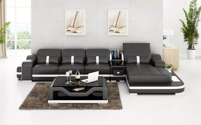 Këssen Ecksofa Ecksofa Wunnlandschaft Ledersofa Designer-Sofa Ecksofa L-Form