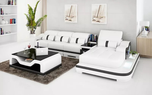 Këssen Ecksofa Ecksofa Wunnlandschaft Ledersofa Designer-Sofa Ecksofa L-Form