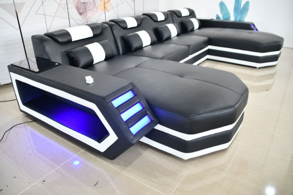 Liederdivan Sofa Modern Polster Lieder Wunnlandschaft Design Ecksofa Couch Stoff