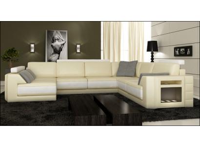 Designersofa Ecksofa Couch Ledersofa Polstersëtz Eck Garnitur +Liicht PHM3027