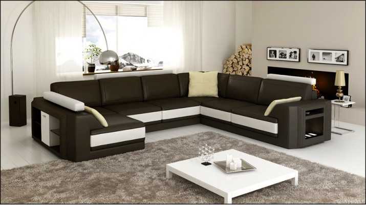 Designersofa Ecksofa Couch Ledersofa Polstersëtz Eck Garnitur +Liicht PHM3027