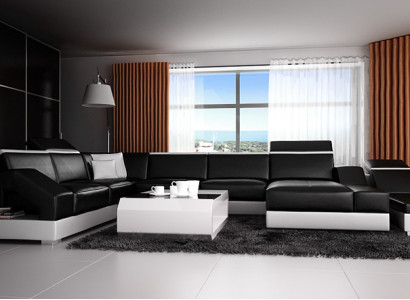 Ledersofa Canapé Couch Wohnlandschaft Ecksofa Garnitur Design Modern Canapé K5011