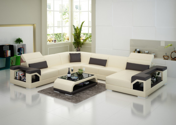 Lieder-Sofa Couch Wunnlandschaft Ecksofa Eck Garnitur Design Modern Sofa G8014 Nei