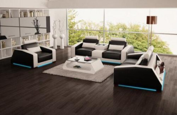 Modern Sofagarnitur 3+2+1 Sëtzer Set Design Polster Sofa Couch Couchen