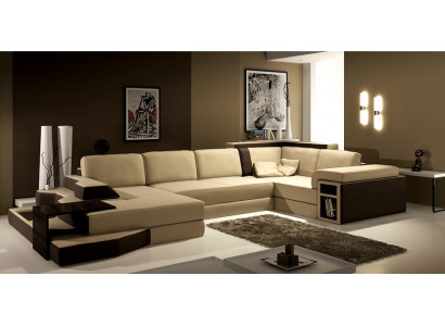 XXL Design Grouss Canapé +USB Eckcanapé Couch Wunnlandschaft U-Form Lieder Textil Eck