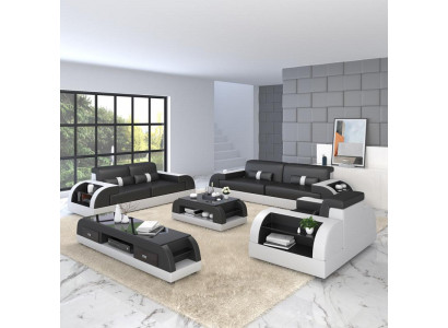 Sofa-Garnitur 3+2+1 Couche Polster Textil Sëtz Polster Garnitur Lieder Design Sofas