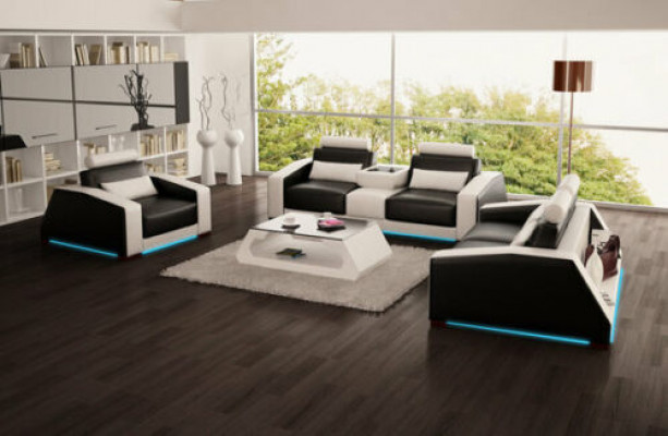 Polster Sofa Couche Sofen Couch Garnitur Design Garniture 3+2+1 Fauteuil