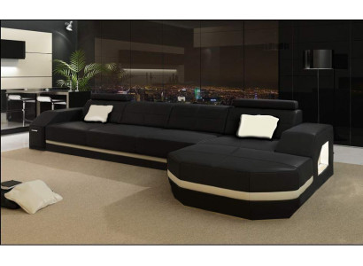 Ledercouch mat USB Wohnlandschaft Ecksofa Eck Garnitur Design Modern Sofa C4011C