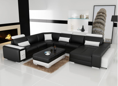 Ledercouch Couch Wunnlandschaft Ecks-couch Modern Eck Dekor Design Garnitur