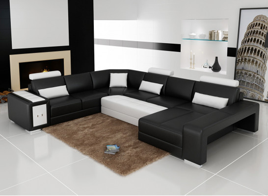 Ledercouch Couch Wunnlandschaft Ecks-couch Modern Eck Dekor Design Garnitur