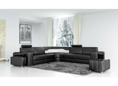 Liederdivan mat USB Eckdivan Eckcouch Designer Wunnlandschaft L Form Sofa PISA