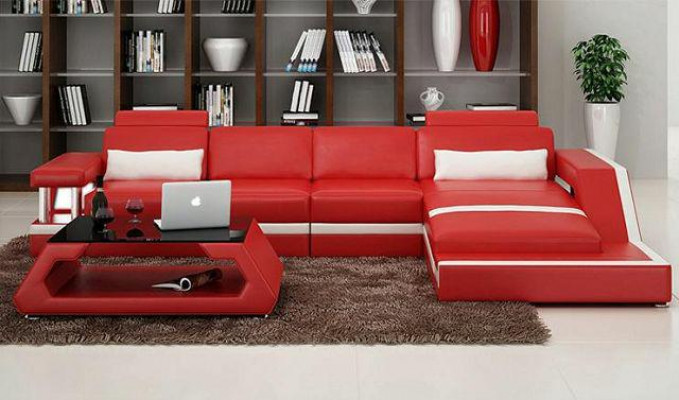 LEDERCOUCH XXL WUNNLANDSCHAFT SET ECKCANAPÉ LEDER SET mat USB POLSTER