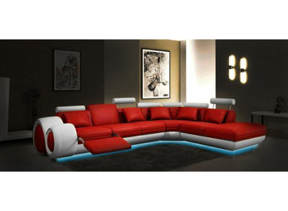 LEDERSOFA mat USB LEDERCOUCH GARNITUR SOFA COUCH WOHNLANDSCHAFT Berlin V NEI