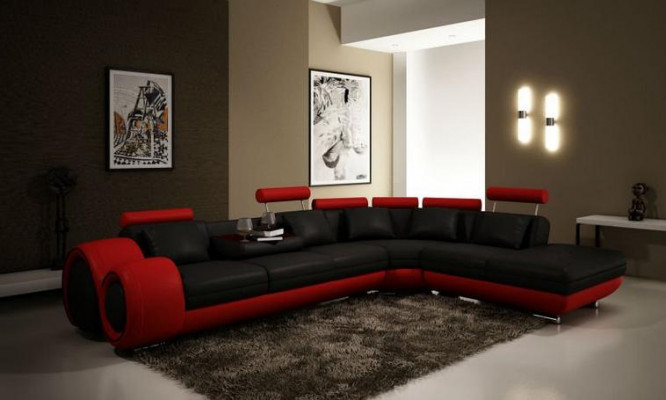 LEDERSOFA mat USB LEDERCOUCH GARNITUR SOFA COUCH WOHNLANDSCHAFT Berlin V NEI