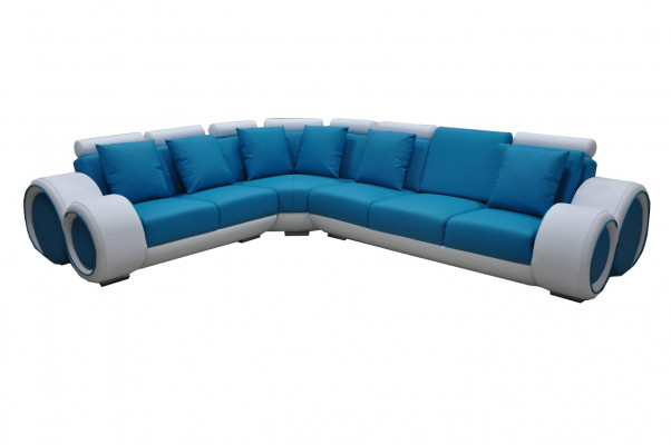 Design Lieder Polster XXL Sëtz Zëmmer Eck Wunn Sofa + USB Designer Garnitur Sofas