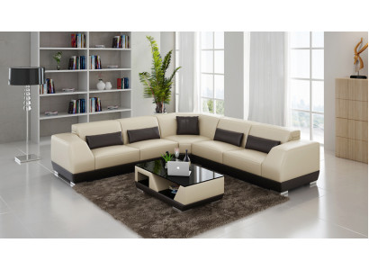 Ledercouch mat USB Wunnlandschaft Eckcouch Eck Garnitur Design Modern Sofa G8024B