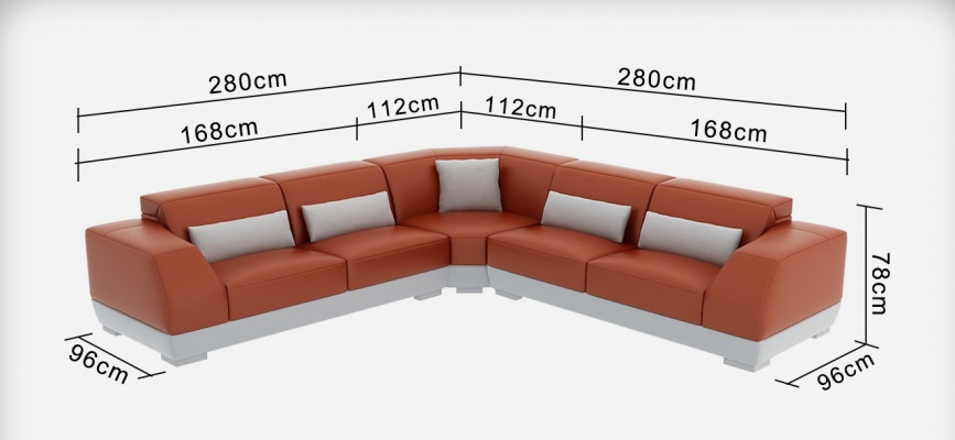 Ledercouch mat USB Wunnlandschaft Eckcouch Eck Garnitur Design Modern Sofa G8024B