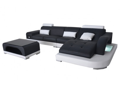 Lieder Ecksofa mat USB Wunnlandschaft Luxus Garnitur Ecksofa Couch Polster