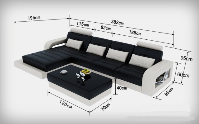 Ledercouch mat USB, Wunnlandschaft Eckcouch Eck Garnitur Design Modern Couch L6008C