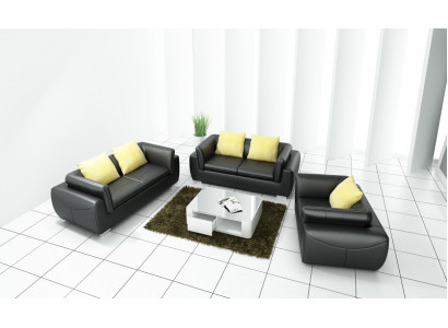 Ledersofa Canapé Wunnlandschaft 3+2+1 Sëtz Garnitur Design Modern Sofa F_3014D