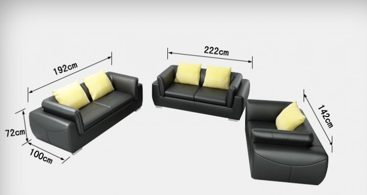 Ledersofa Canapé Wunnlandschaft 3+2+1 Sëtz Garnitur Design Modern Sofa F_3014D