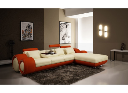 Ledercouch Sofa Wunnlandschaft Ecksofa Ecksitzgrupp Design Modern Sofa A1163E