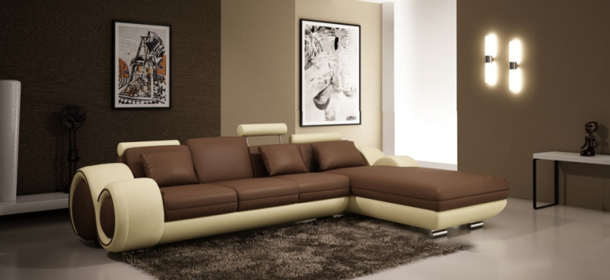 Ledercouch Sofa Wunnlandschaft Ecksofa Ecksitzgrupp Design Modern Sofa A1163E