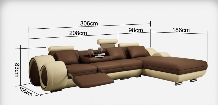 Ledercouch Sofa Wunnlandschaft Ecksofa Ecksitzgrupp Design Modern Sofa A1163E