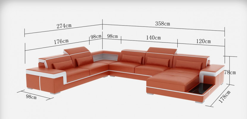 Ledercouch Couch Wohnlandschaft Ecksuefa Eck Garnitur Design Modern Suefa G8020 Nei