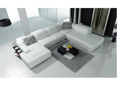 Ledercouch Sofa Couch Wunnlandschaft Eckcouch Eckgarnitur Design