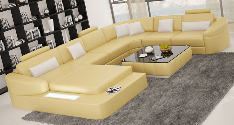 Wunnlandschaft Canapé Këssen Eck Garnitur Designer Lieder Sofa Grouss Sofa Këlscher