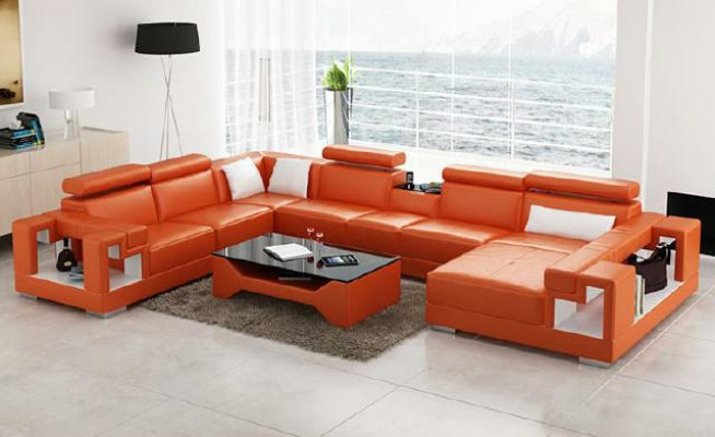 Lieder-Sofa Wunnlandschaft Ecksofa Canapé Sofa Eck Garnitur Eck XXL Grouss 2710A