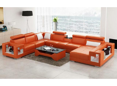 Lieder-Sofa Wunnlandschaft Ecksofa Canapé Sofa Eck Garnitur Eck XXL Grouss 2710A