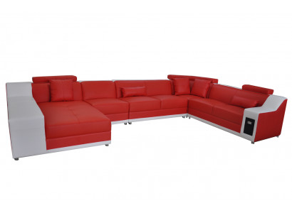 Wunnleder Landschaft Sofa Canapé Couch Polster Garnitur Eckcanapéen Sëtz Garnituren Nei
