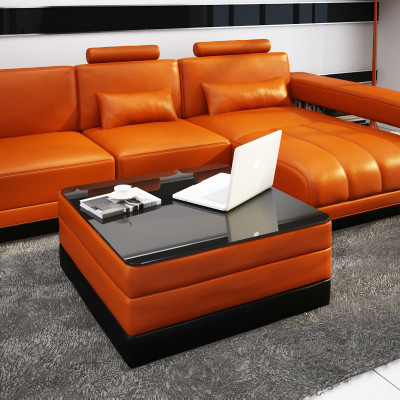 Ledersofa Couch Wunnlandschaft Ecksüfa Eck Garnitur Design Modern Sofa F3017C