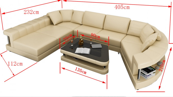 Liederzofa Couch Wunnlandschaft Eckzofa Eck Garnitur Design Modern Zofa + USB !