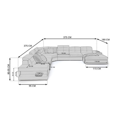 Modern Holzbuffet Kommode Sideboard Kommoden Wunnzëmmer Schaf 107cm XXL Niddreg Boards