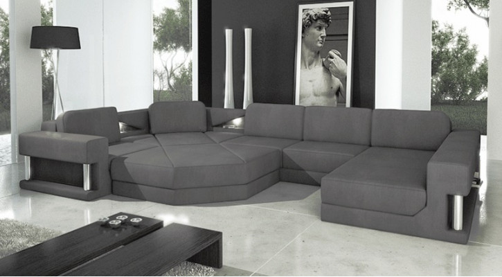 Ecksofa mat USB Polster Textil Design Sofa Garnitur Wohnlandschaft Parlament