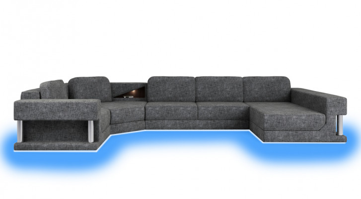 Ecksofa mat USB Polster Textil Design Sofa Garnitur Wohnlandschaft Parlament