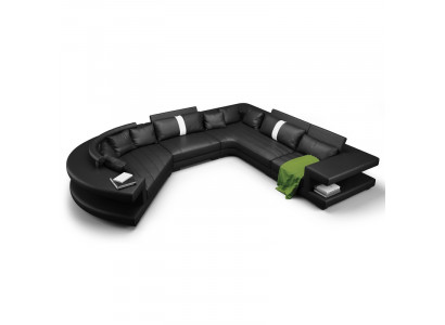 Wunnlandschaft Modern Sëtz Polster Wunnzëmmer Polster Eck Couche USB + Luucht