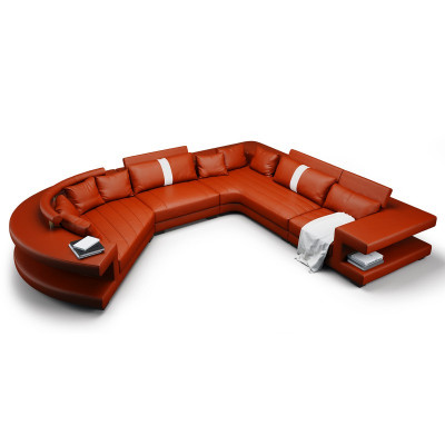 Wunnlandschaft Modern Sëtz Polster Wunnzëmmer Polster Eck Couche USB + Luucht