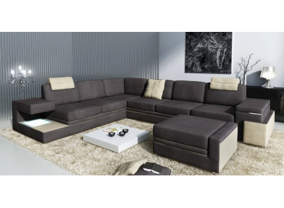 Wunnlandschaft XXL Ecksofa Polster Eck Eck Sëtz Garnitur Sofas Couchen Textil